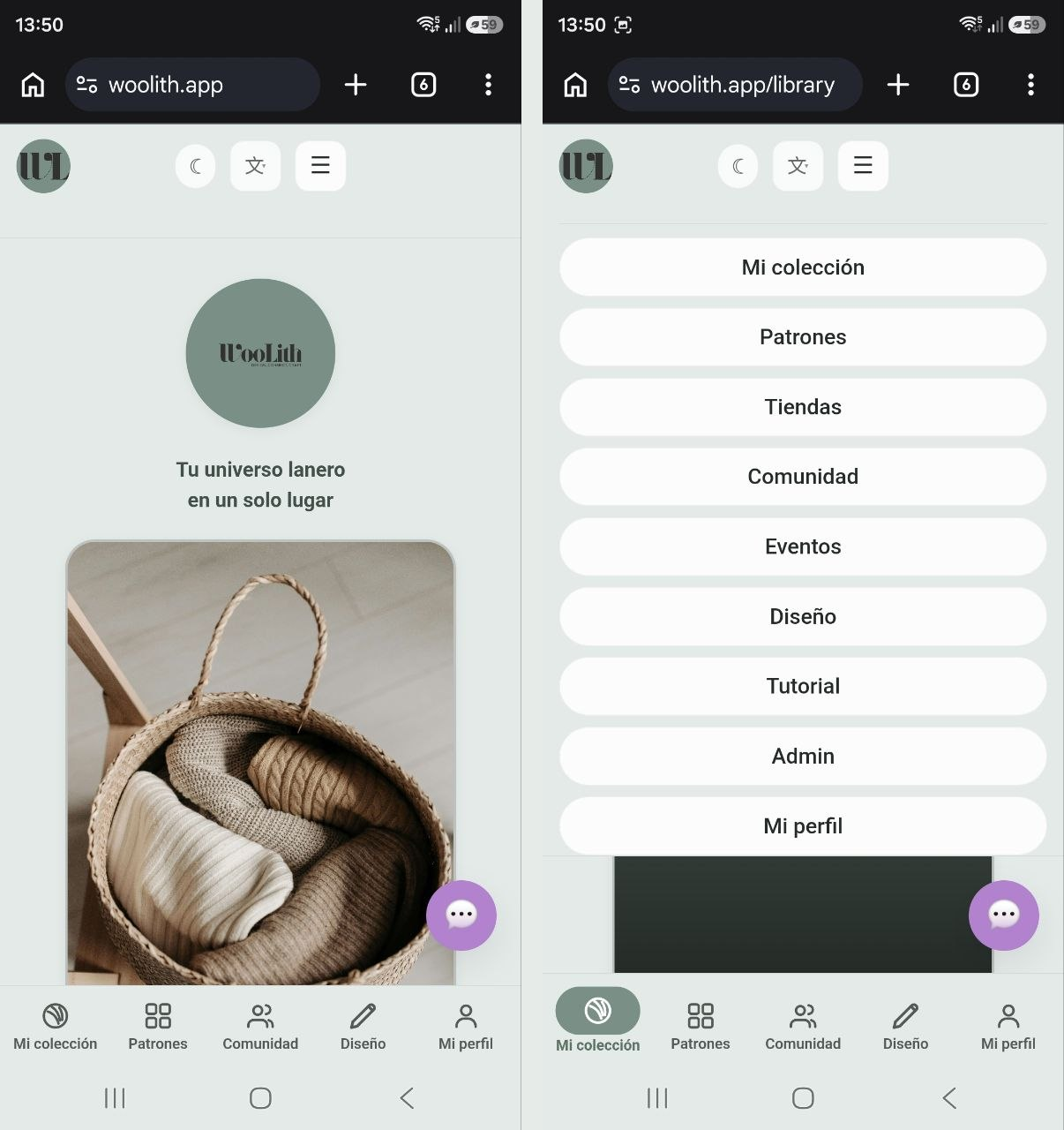 Moverte por la app (móvil)